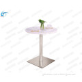 Modern round quartz stone table for restaurant